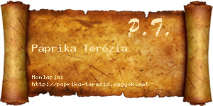 Paprika Terézia névjegykártya